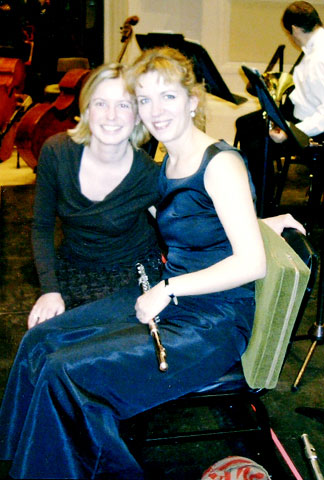 former students Stephanie Winker and Anna Garzuly, members of the Gewandhaus Orchestra, Leipzig, Germany